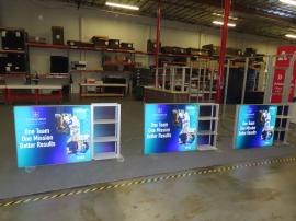 (3) VK-0005 Backlit Tabletop Displays with SEG Fabric Graphics, Aluminum Extrusion Frame, and (3) Shelves
