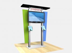 REIN-1231 / Large Monitor Kiosk with Flat Canopy